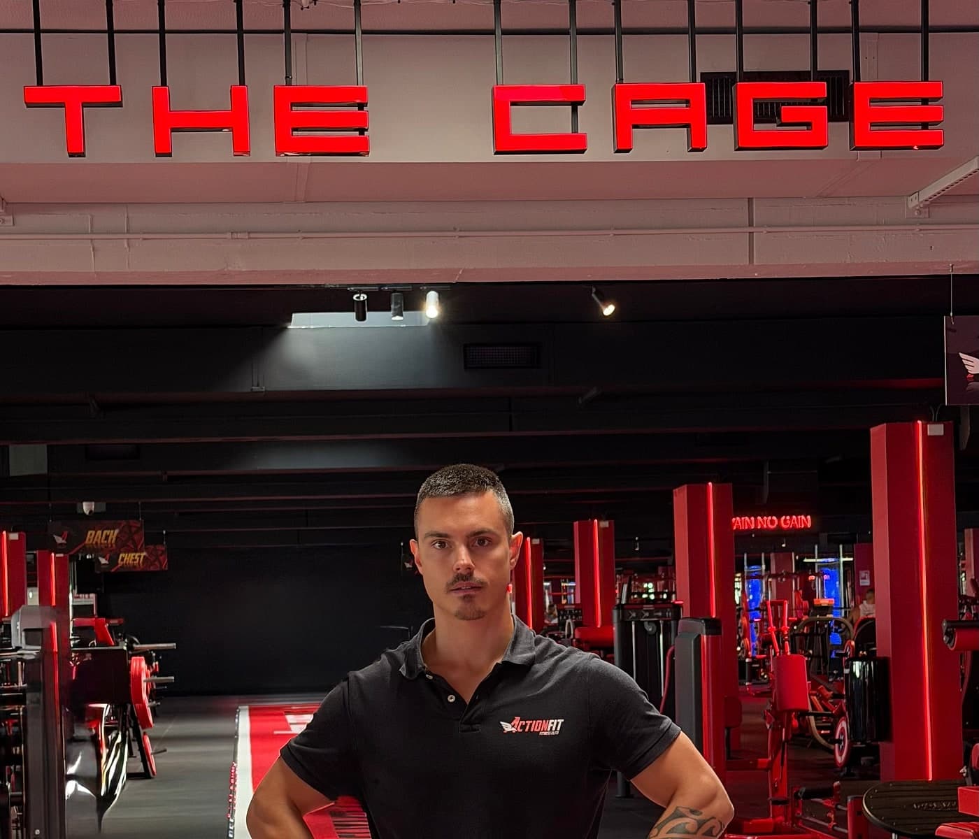 La sala di Action Fit a Curno, dove Andrea Cauzzi segue le lezioni dal vivo